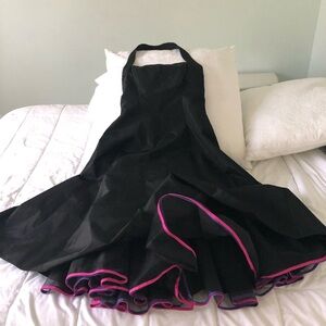 NIKI LIVAS BLACK TAFFETA 1990’s COCKTAIL DRESS WITH FLIRTY CRINOLINE. WORN ONCE.